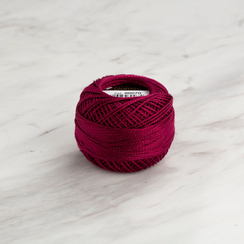 Domino Cotton Perle Size 8 Embroidery Thread (8 g), Plum – 4598008-00070