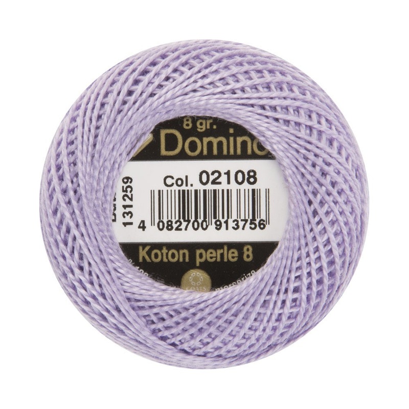 Domino Cotton Perle Size 8 Embroidery Thread (8 g), Purple – 4598008-02108
