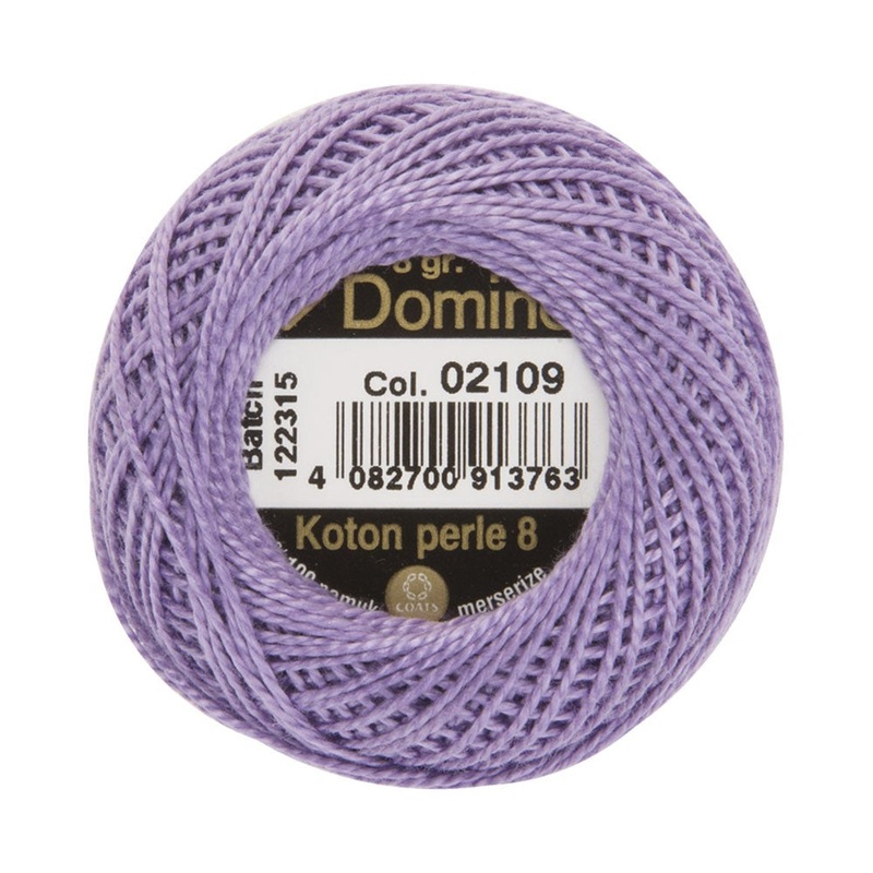 Domino Cotton Perle Size 8 Embroidery Thread (8 g), Purple – 4598008-02109