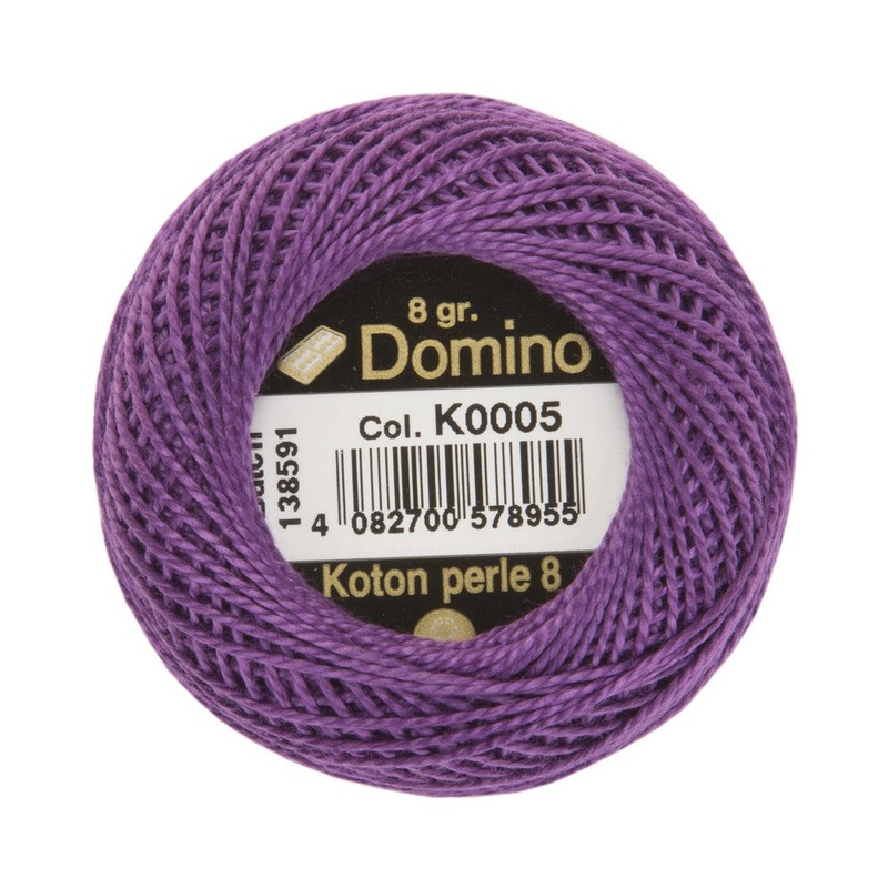 Domino Cotton Perle Size 8 Embroidery Thread (8 g), Purple – 4598008-K0005