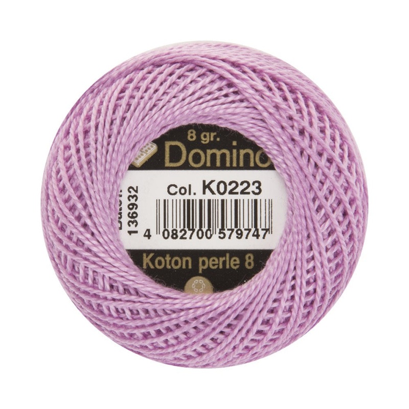 Domino Cotton Perle Size 8 Embroidery Thread (8 g), Purple – 4598008-K0223