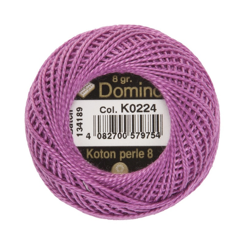 Domino Cotton Perle Size 8 Embroidery Thread (8 g), Purple – 4598008-K0224