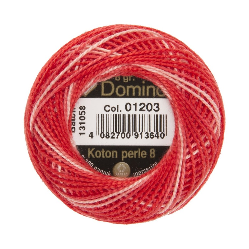 Domino Cotton Perle Size 8 Embroidery Thread (8 g), Variegated – 4598008-01203