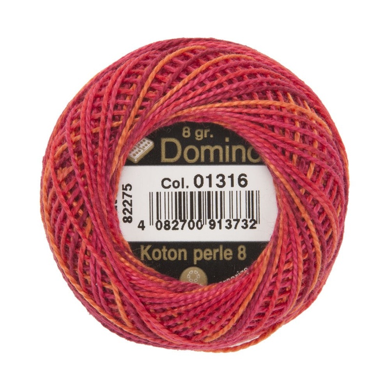 Domino Cotton Perle Size 8 Embroidery Thread (8 g), Variegated – 4598008-01316