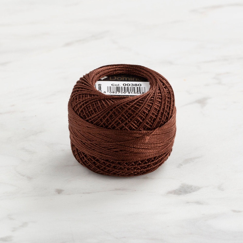 Domino Cotton Perle Size 12 Embroidery Thread (5 g), Brown – 4590012-380