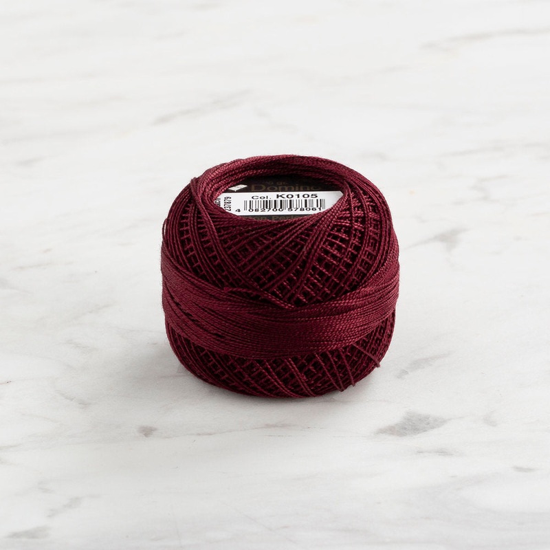 Domino Cotton Perle Size 12 Embroidery Thread (5 g), Claret – 4590012-K0105