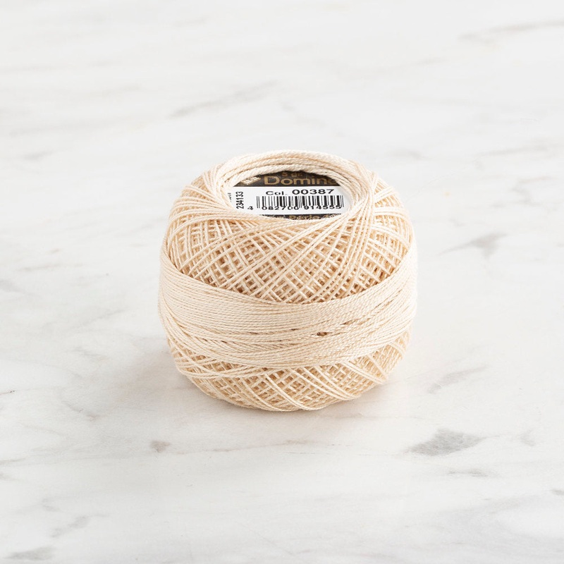 Domino Cotton Perle Size 12 Embroidery Thread (5 g), Cream- 4590012-387
