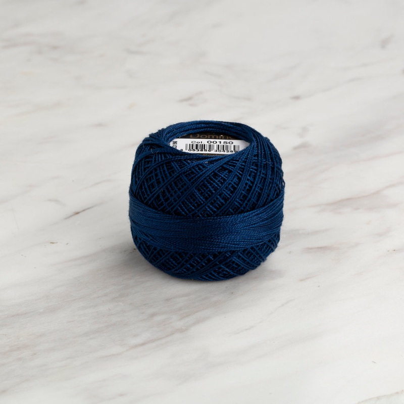 Domino Cotton Perle Size 12 Embroidery Thread (5 g), Dark Blue – 4590012-00150