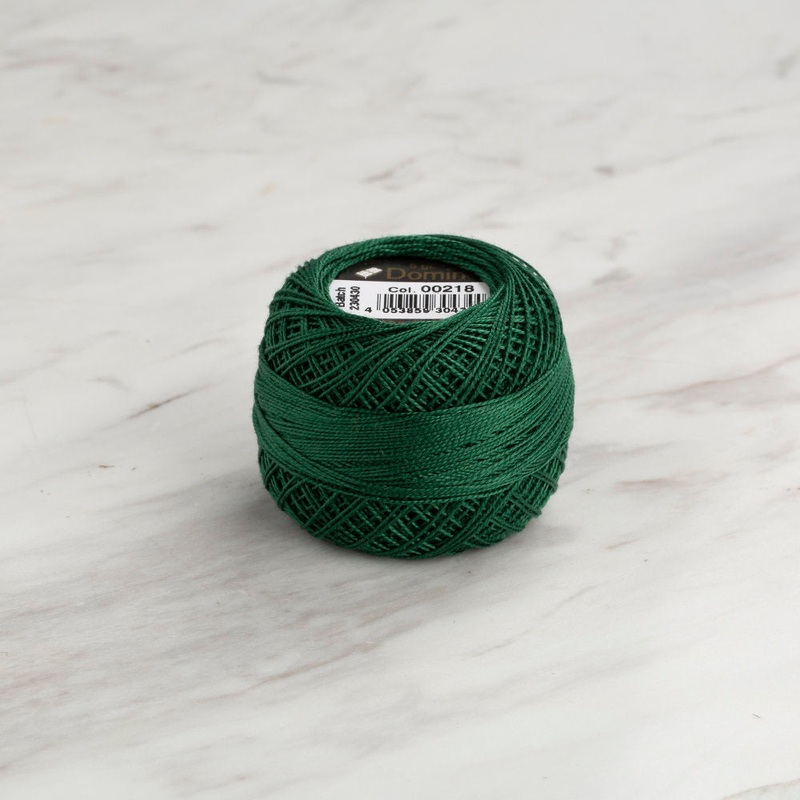 Domino Cotton Perle Size 12 Embroidery Thread (5 g), Dark Green – 4590012-00218