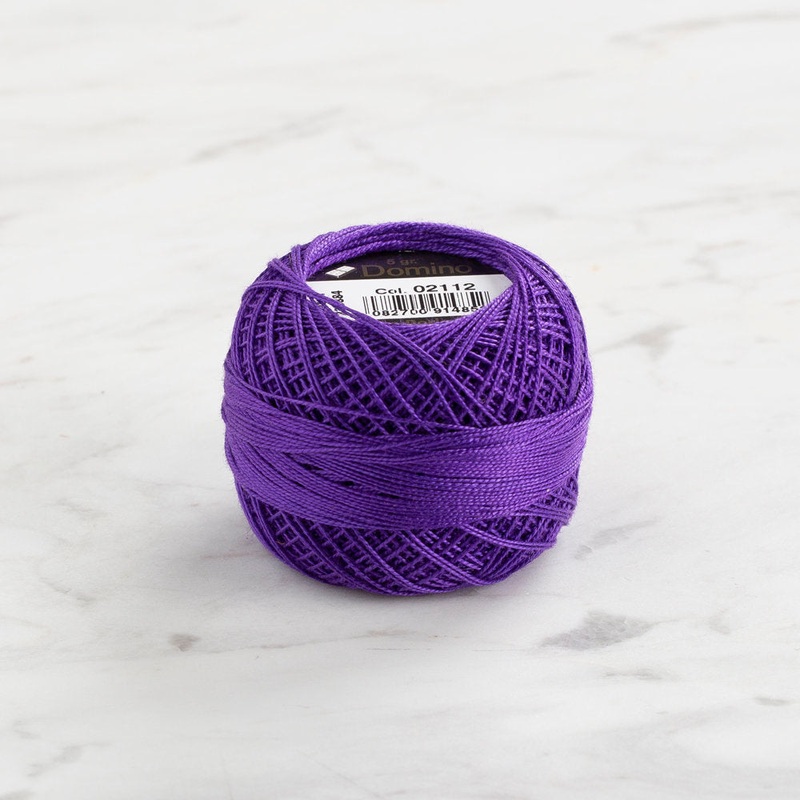 Domino Cotton Perle Size 12 Embroidery Thread (5 g), Dark Purple – 4590012-2112