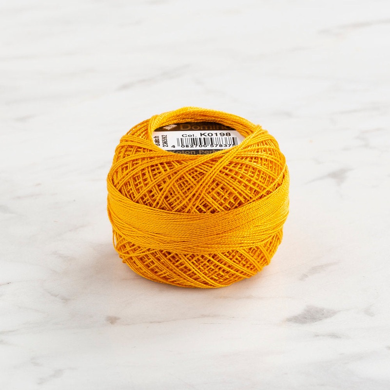 Domino Cotton Perle Size 12 Embroidery Thread (5 g), Dark Yellow – 4590012-K0198
