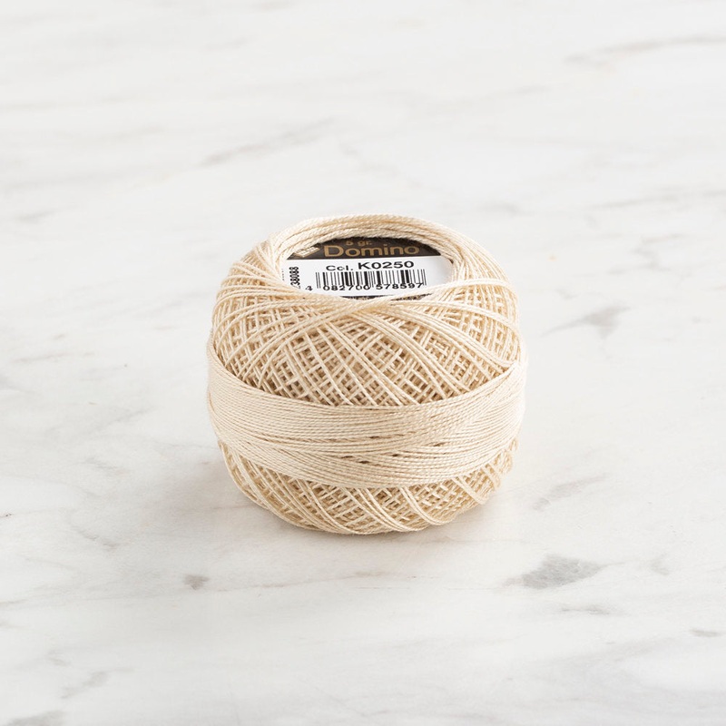 Domino Cotton Perle Size 12 Embroidery Thread (5 g), Ecru – 4590012-K0250