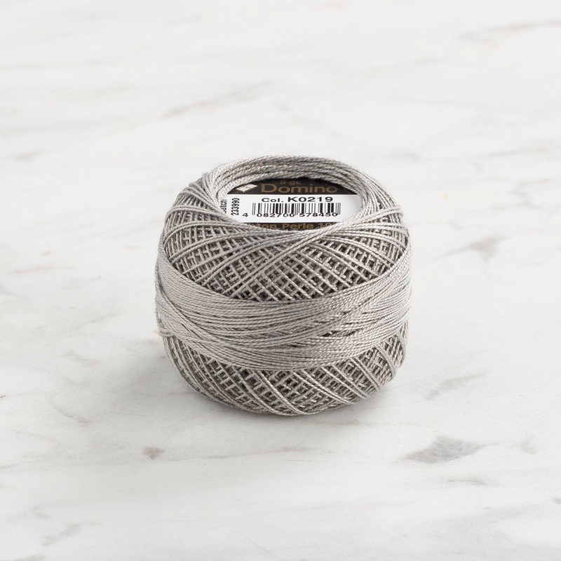 Domino Cotton Perle Size 12 Embroidery Thread (5 g), Grey – 4590012-K0219
