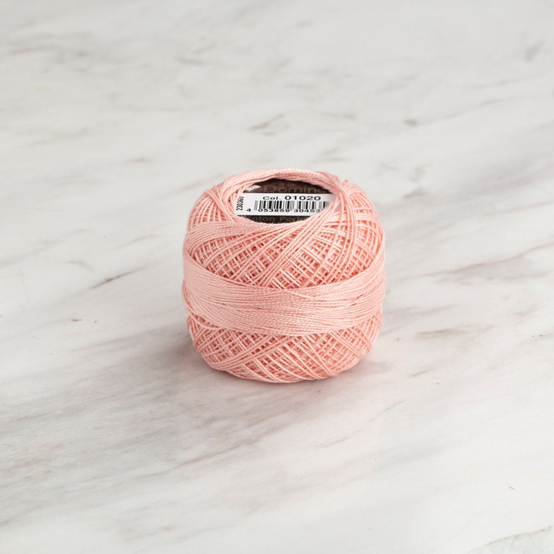 Domino Cotton Perle Size 12 Embroidery Thread (5 g), Light Pink – 4590012-01020