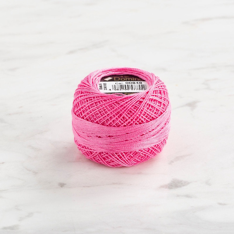 Domino Cotton Perle Size 12 Embroidery Thread (5 g), Pink – 4590012-848
