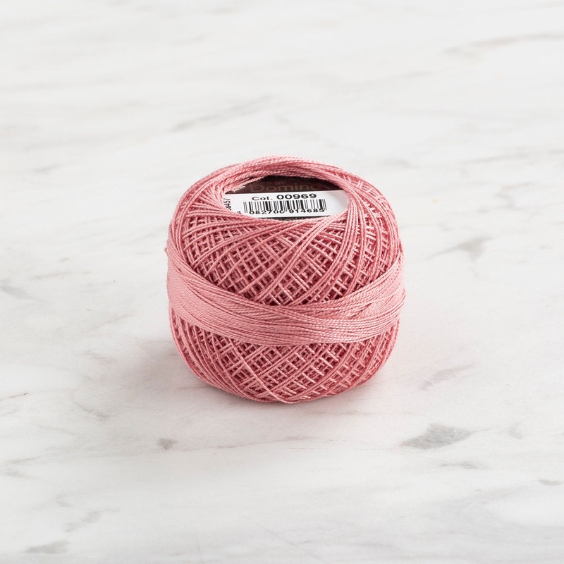 Domino Cotton Perle Size 12 Embroidery Thread (5 g), Pudra Pink – 4590012-969