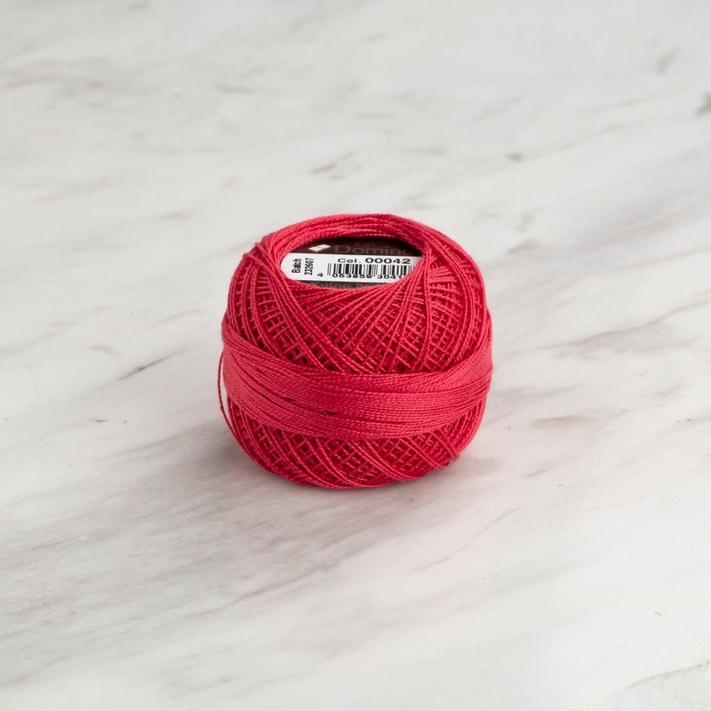 Domino Cotton Perle Size 12 Embroidery Thread (5 g), Red – 4590012-00042