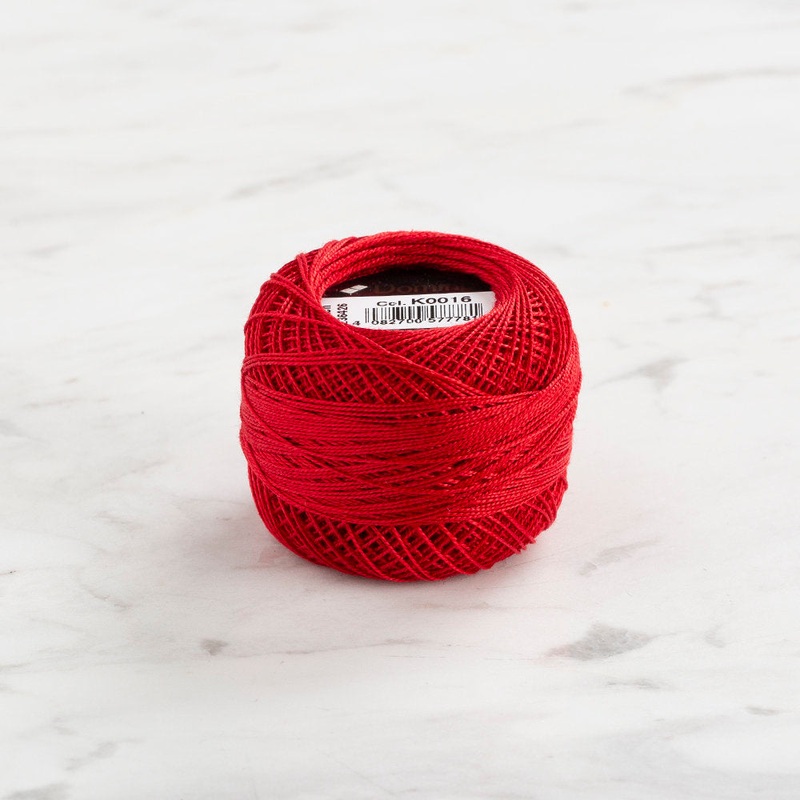 Domino Cotton Perle Size 12 Embroidery Thread (5 g), Red – 4590012-K0016