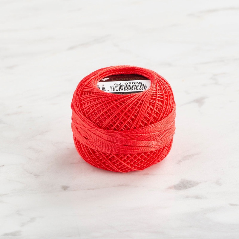 Domino Cotton Perle Size 12 Embroidery Thread (5 g), Vermilion – 4590012-2035