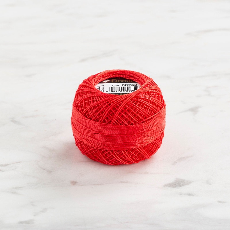 Domino Cotton Perle Size 12 Embroidery Thread (5 g), Vermilion – 4590012-752