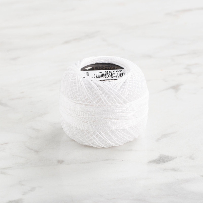 Domino Cotton Perle Size 12 Embroidery Thread (5 g), White – 4590012-White