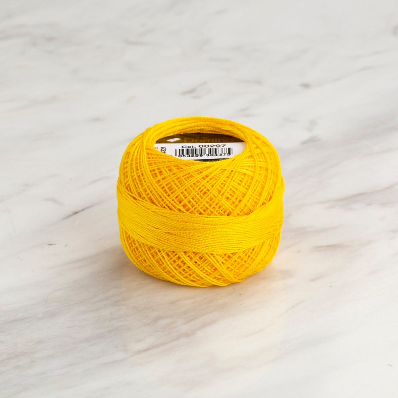 Domino Cotton Perle Size 12 Embroidery Thread (5 g), Yellow – 4590012-00297