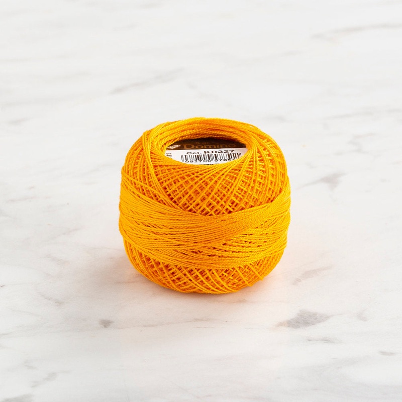 Domino Cotton Perle Size 12 Embroidery Thread (5 g), Yellow – 4590012-K0227