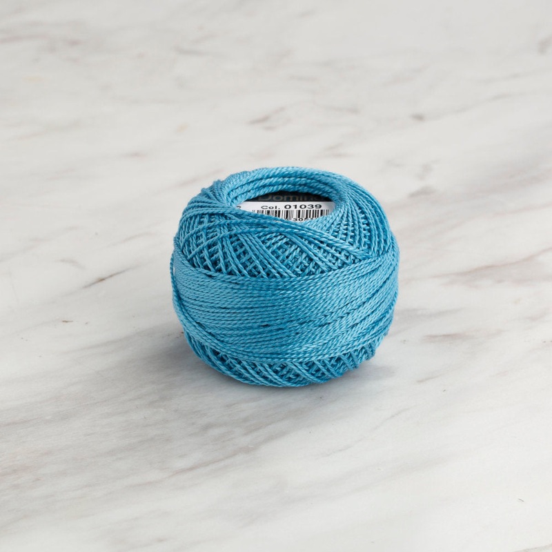 Domino Cotton Perle Size 8 Embroidery Thread (8 g), Blue – 4598008-01039
