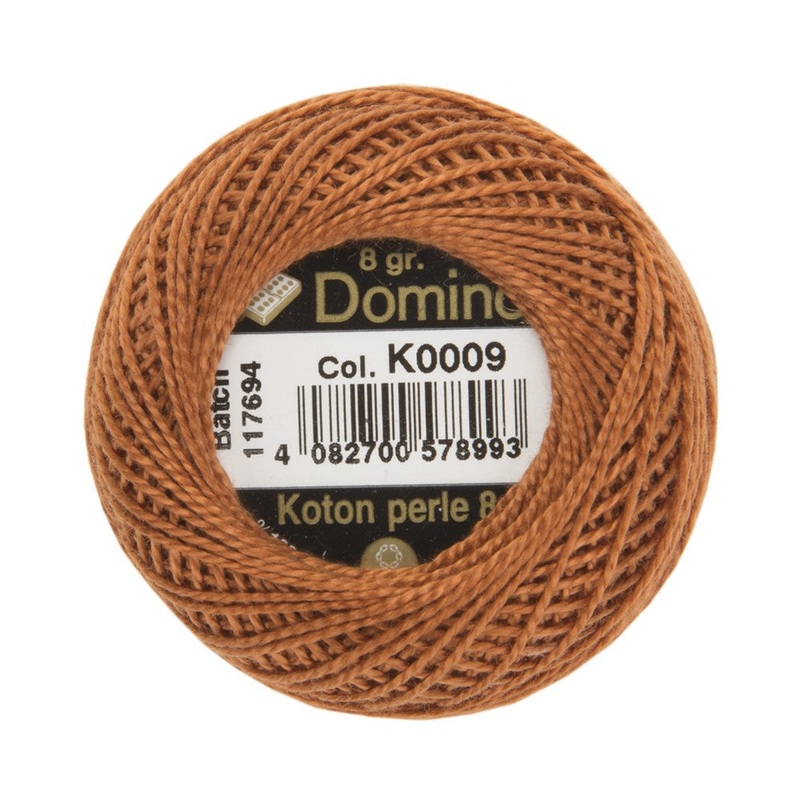 Domino Cotton Perle Size 8 Embroidery Thread (8 g), Brown – 4598008-K0009
