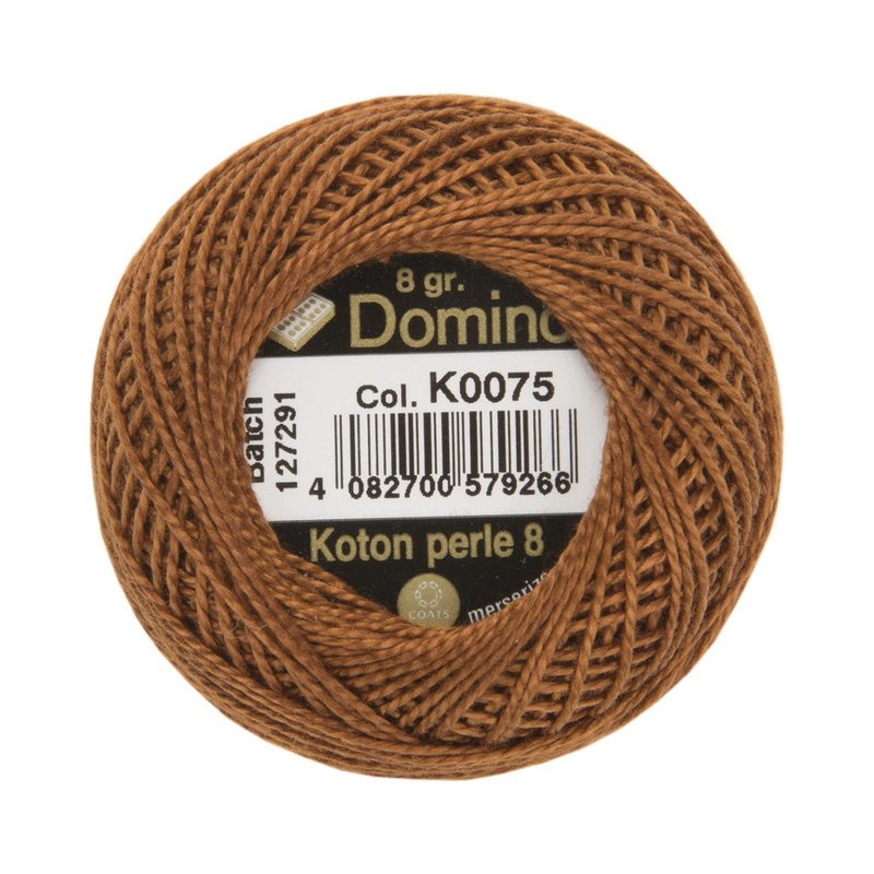 Domino Cotton Perle Size 8 Embroidery Thread (8 g), Brown – 4598008-K0075