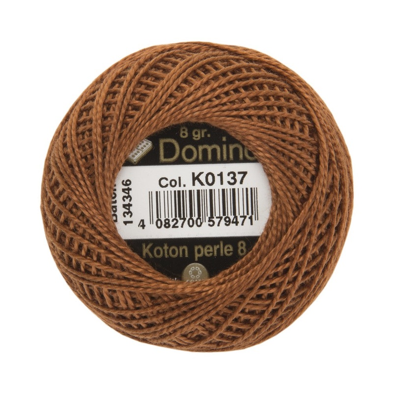Domino Cotton Perle Size 8 Embroidery Thread (8 g), Brown – 4598008-K0137