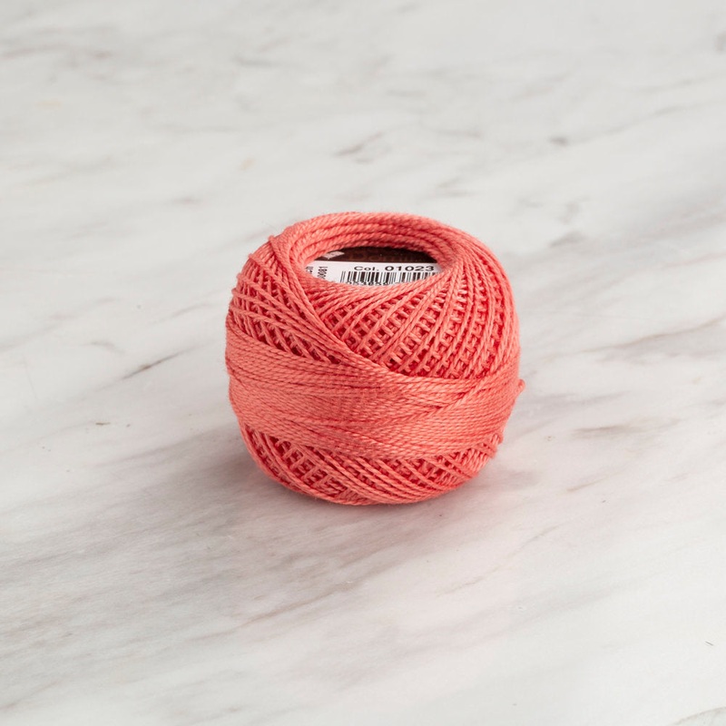 Domino Cotton Perle Size 8 Embroidery Thread (8 g), Dark Vermilion – 4598008-01023