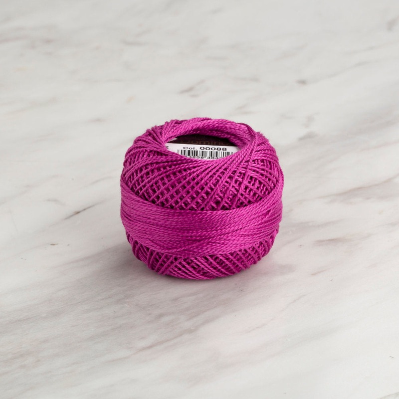 Domino Cotton Perle Size 8 Embroidery Thread (8 g), Fuchsia – 4598008-00088