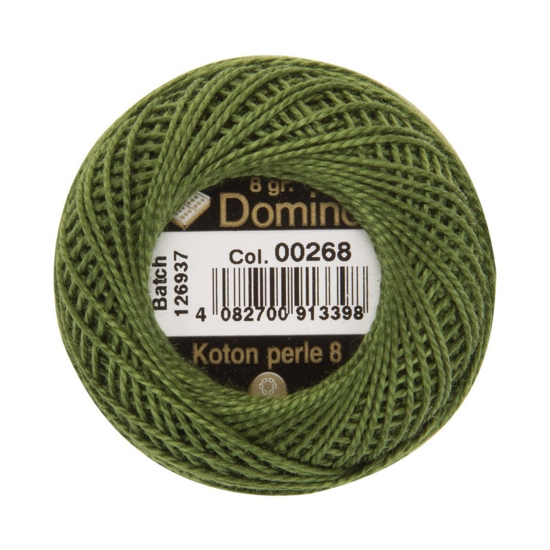 Domino Cotton Perle Size 8 Embroidery Thread (8 g), Green – 4598008-00268