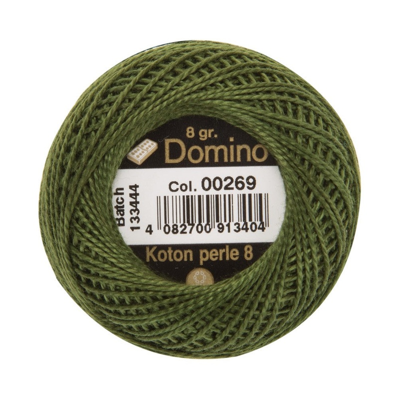Domino Cotton Perle Size 8 Embroidery Thread (8 g), Green – 4598008-00269