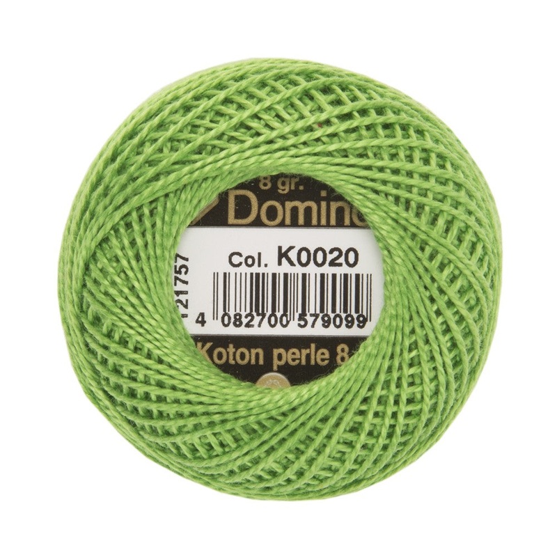 Domino Cotton Perle Size 8 Embroidery Thread (8 g), Green – 4598008-K0020