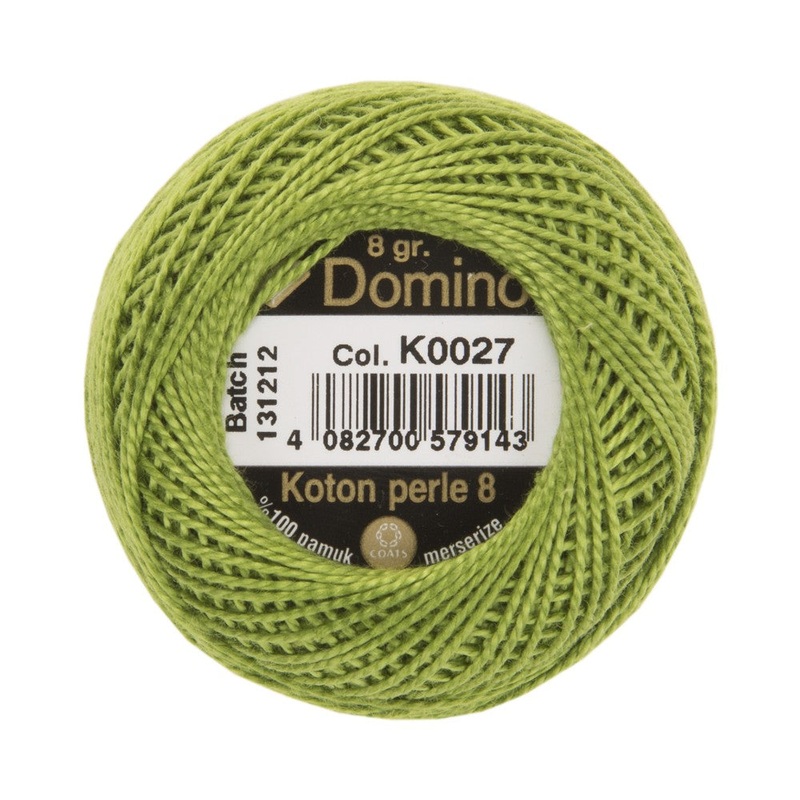 Domino Cotton Perle Size 8 Embroidery Thread (8 g), Green – 4598008-K0027