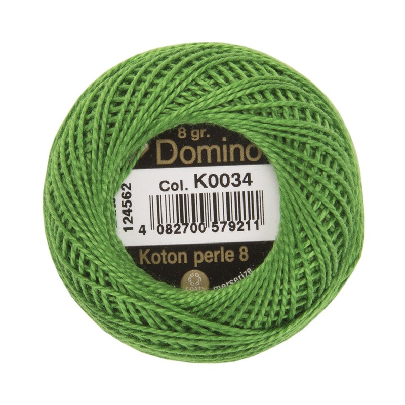 Domino Cotton Perle Size 8 Embroidery Thread (8 g), Green – 4598008-K0034