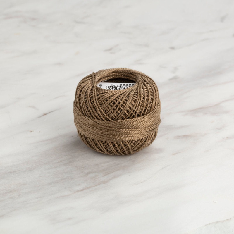 Domino Cotton Perle Size 8 Embroidery Thread (8 g), Khaki – 4598008-00393