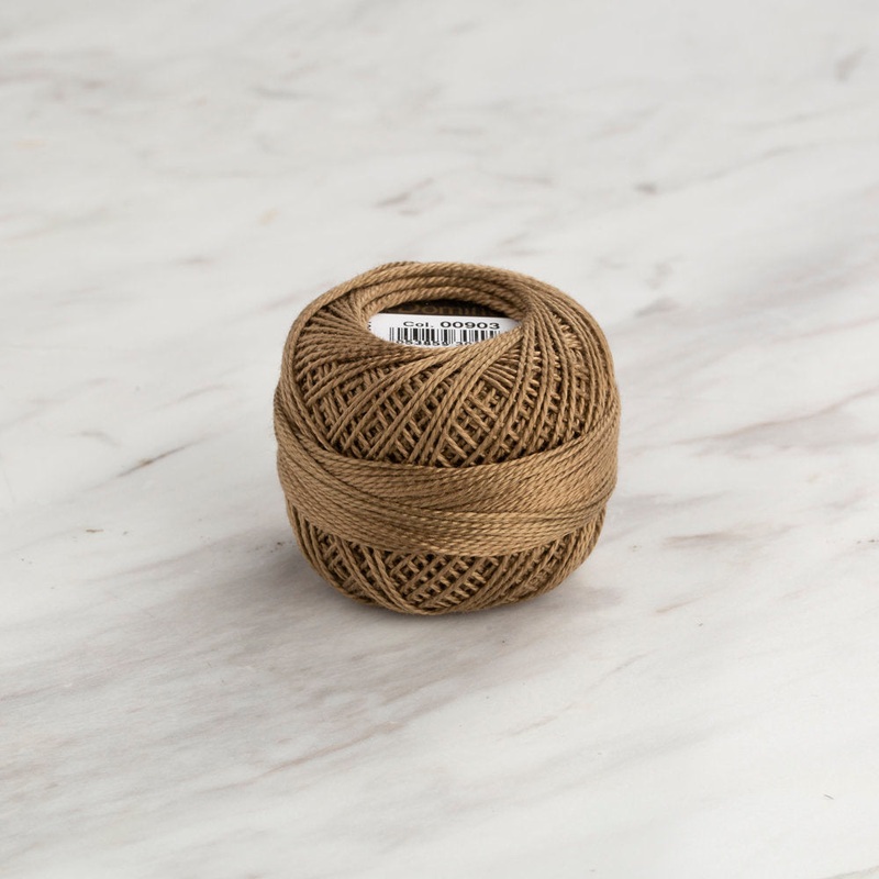 Domino Cotton Perle Size 8 Embroidery Thread (8 g), Khaki – 4598008-00903
