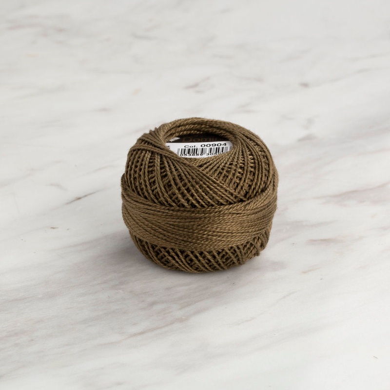 Domino Cotton Perle Size 8 Embroidery Thread (8 g), Khaki – 4598008-00904