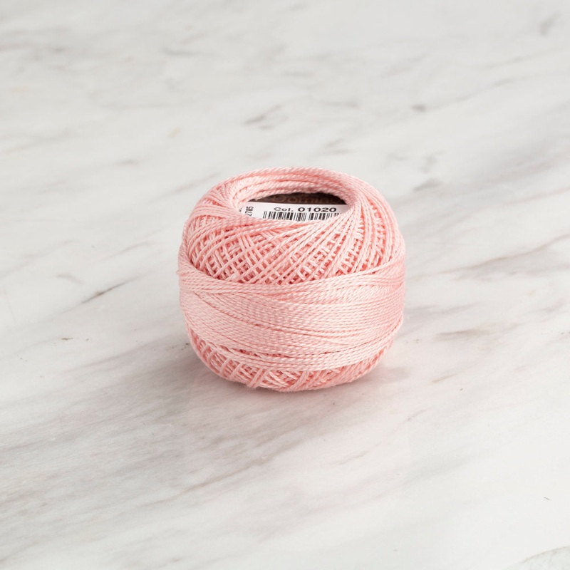 Domino Cotton Perle Size 8 Embroidery Thread (8 g), Light Pink – 4598008-01020