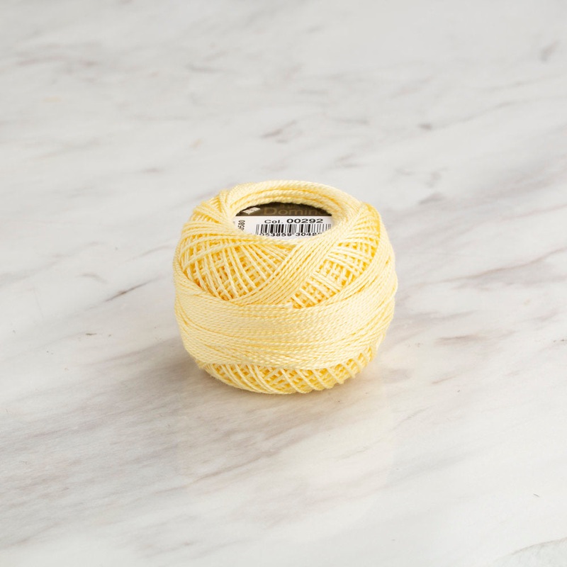 Domino Cotton Perle Size 8 Embroidery Thread (8 g), Light Yellow – 4598008-00292