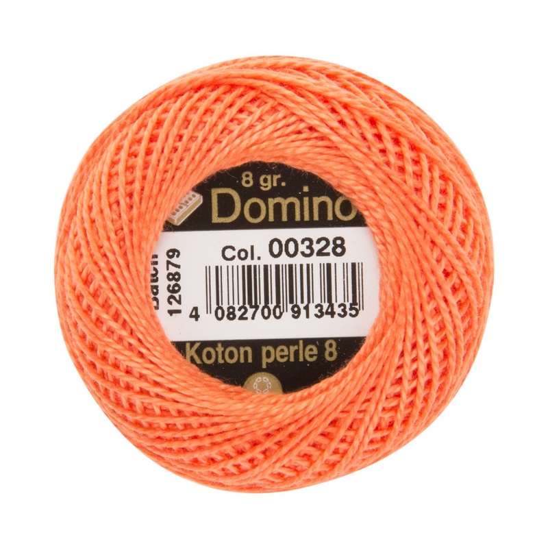 Domino Cotton Perle Size 8 Embroidery Thread (8 g), Orange – 4598008-00328