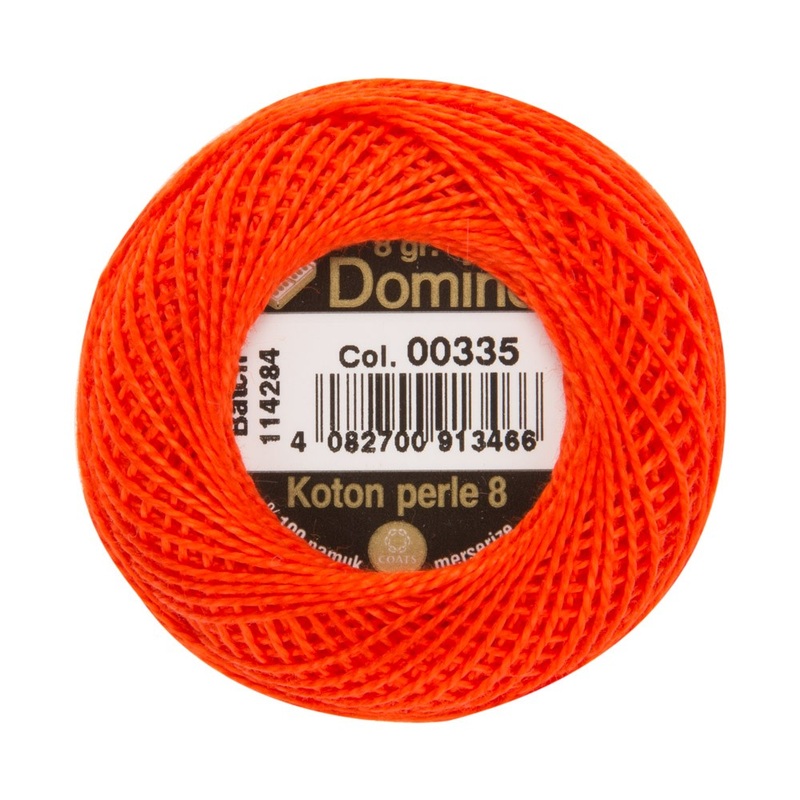 Domino Cotton Perle Size 8 Embroidery Thread (8 g), Orange – 4598008-00335