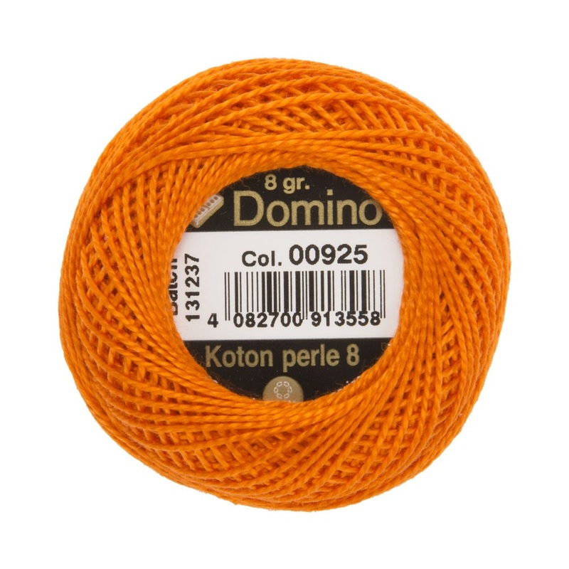 Domino Cotton Perle Size 8 Embroidery Thread (8 g), Orange – 4598008-00925