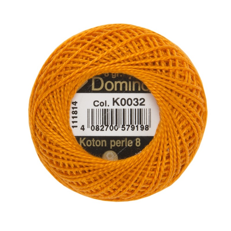 Domino Cotton Perle Size 8 Embroidery Thread (8 g), Orange – 4598008-K0032