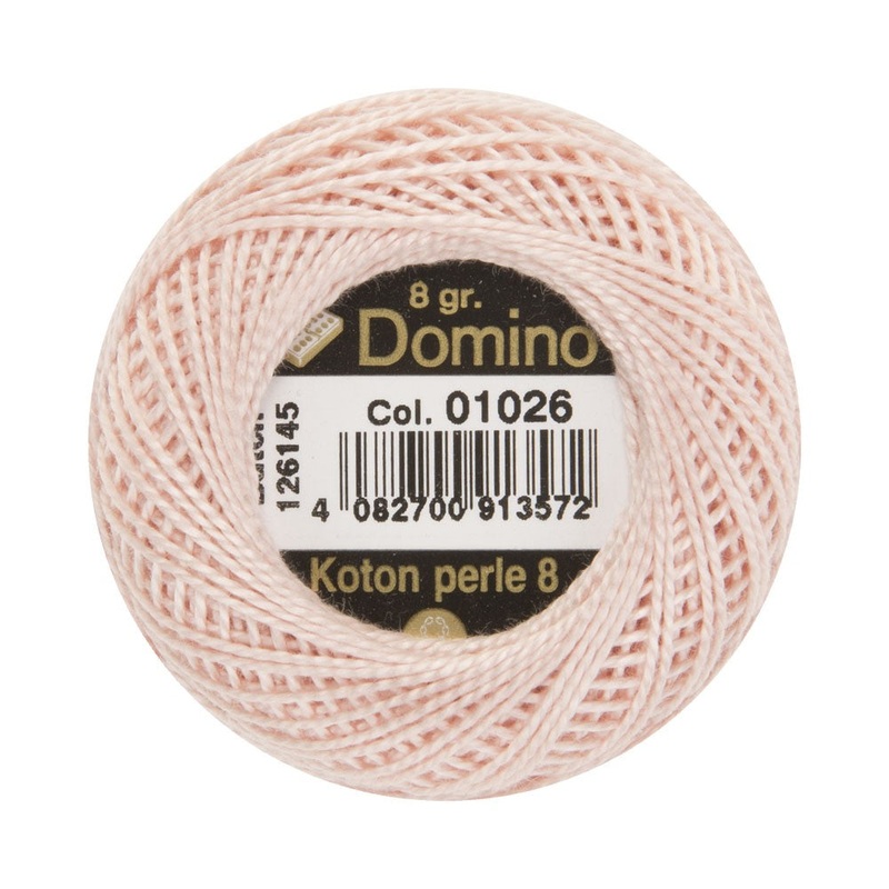 Domino Cotton Perle Size 8 Embroidery Thread (8 g), Pink – 4598008-01026