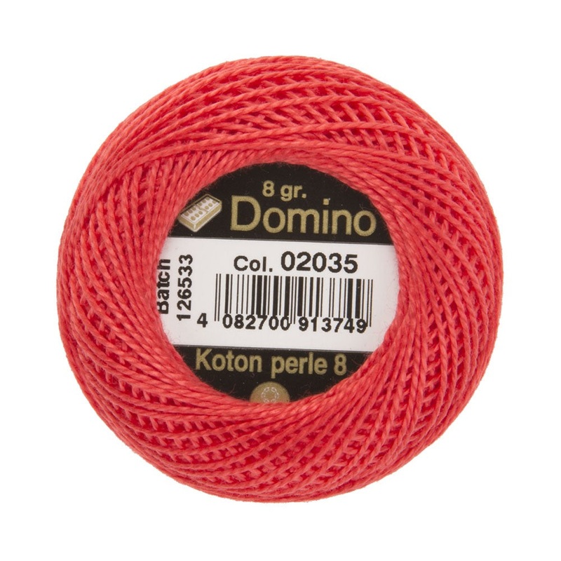 Domino Cotton Perle Size 8 Embroidery Thread (8 g), Pink – 4598008-02035