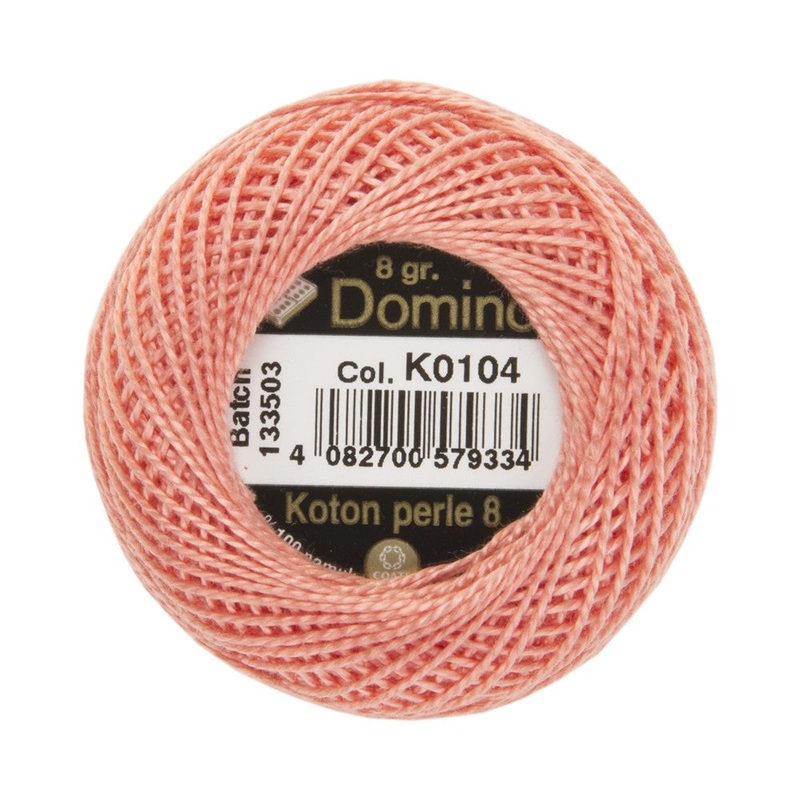 Domino Cotton Perle Size 8 Embroidery Thread (8 g), Pink – 4598008-K0104